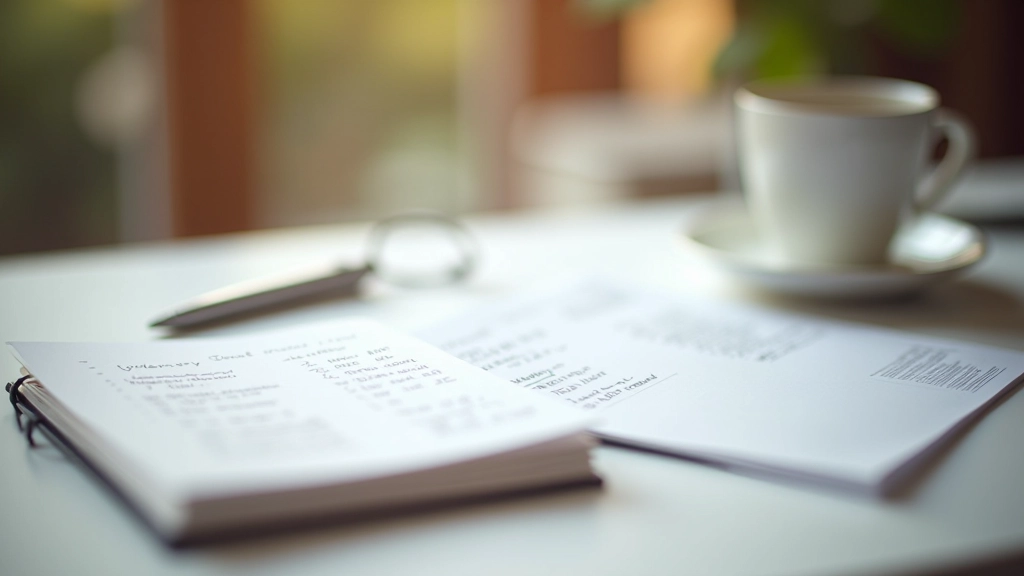 Notebook se zápisem dlouhodobého finančního plánu a cílů spořením