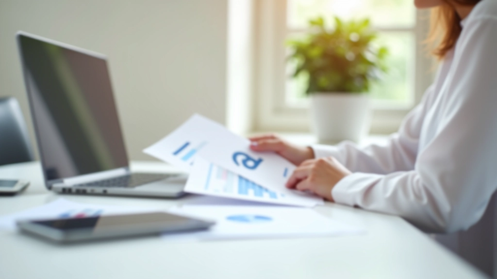 Osoba studující finanční zprávu s grafy růstu a poklesu výnosů